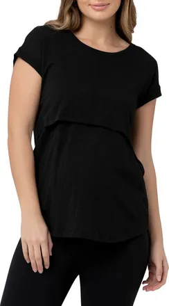 Ripe Richie Nursing Shirt in Black at Nordstrom, Size Xx-Large