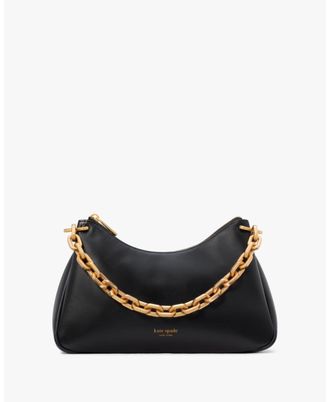 Kate Spade New York Womens Grace Chain Shoulder Bag - Black Leather - One Size
