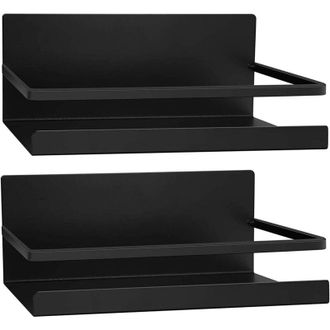OEM Ripiano Magnetico Per Frigorifero - Set Di 2 Organizer Laterali In Acciaio Nero, Organizer Per Spezie E Salvaspazio Per La Cucina