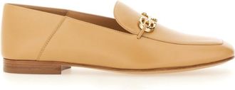 Ferragamo Beige Leather Loafers