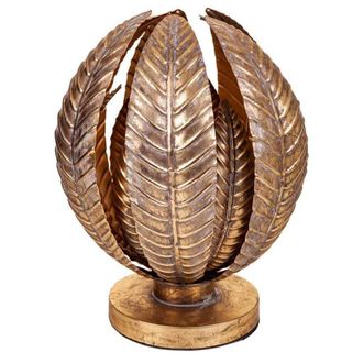 Wanderlust Deco L&aacute;mpara de mesa de metal dorada 35x35x39,5