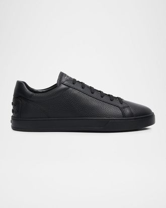 Tod's Mens Grained Calfskin Low-Top Sneakers