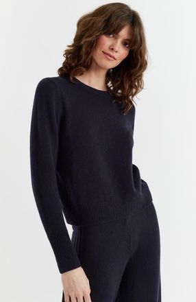 Chinti and Parker Pure Cashmere Cropped Sweater in Navy at Nordstrom, Size X-Large