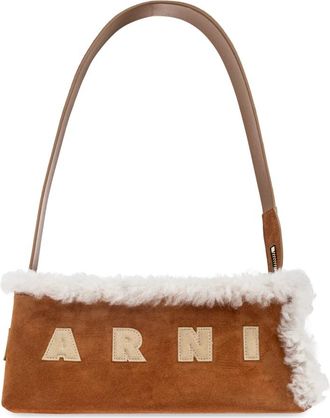 Marni Leren schoudertas - Dames - Schoudertassen - Bruin - ONE Size - Leer - Tassen