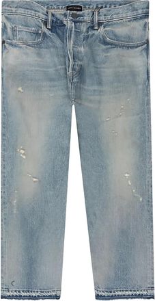 John Elliott + Co Jeans effetto vissuto con frange - Blu