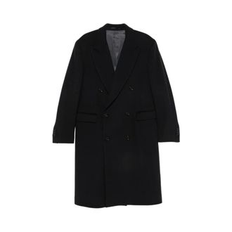 Lardini Double-Breasted Coat - male - Lardini - Double-Breasted Coats - Black - 2XL - Coats