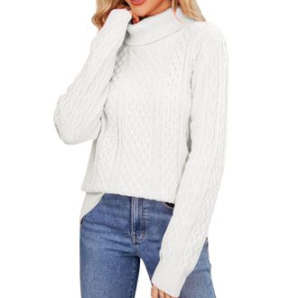 Generic Warehouse Clearance Bargains Sale Winter Sweatshirt for Women WomenS Fashion Casual Solid Color Loose Long Sleeve Turtleneck Pullover Sweater Plus Siz