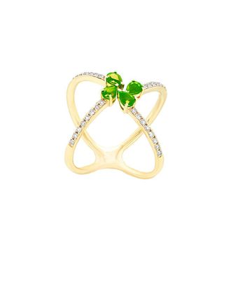 Diana M. Jewels Fine Jewelry 14K 0.91 Ct. Tw. Diamond & Emerald Ring