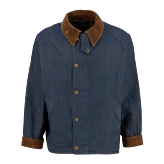 Barbour Denim Jackets, male, Blue, Size: 4XS Transport Denim Casual Jacket