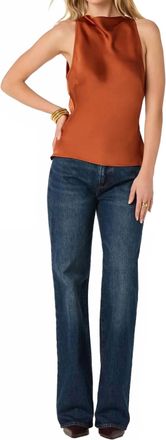 Astr Shyann Cowl Neck Halter Top In Rust