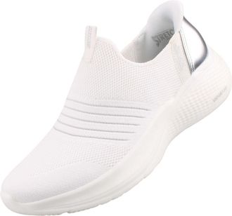 Skechers Slip ins Bobs Infinity Delicate Vision Womens Trainers, White, 7 UK