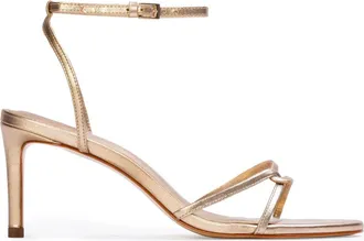 Black Suede Studio Miley 70 Sandal in Gold Metallic Leather at Nordstrom, Size 35.5