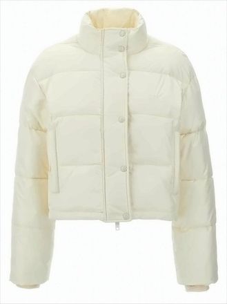 Courrèges Cropped Puffer Jacket With High Stand Collar And Snap Button Closure