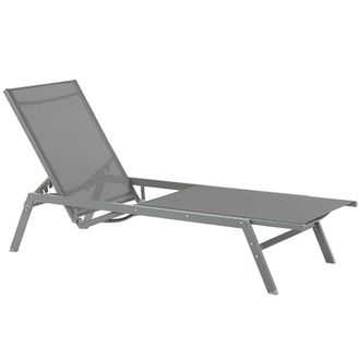 Beliani Beliani - Tumbona De Metal Textil Gris Respaldo Reclinable Resistente A Rayos Uv Vernazza