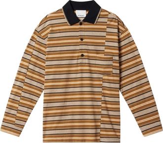 Isabel Marant Plastron gestreept poloshirt - Bruin