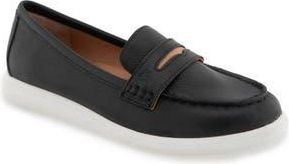 Gentle Souls Bailey Metallic Penny Loafer in Black Leather at Nordstrom Rack, Size 6