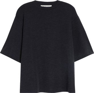 R&oacute;he Oversize Merino Wool T-Shirt in Anthracite Melange at Nordstrom, Size 36