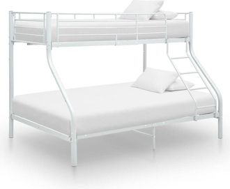 vidaXL Letto a Castello Bianco in Metallo 140x200 cm/90x200 cm - Vidaxl