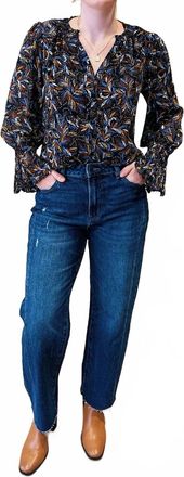 Skies Are Blue Clothing Iris Printed Blouse In Black