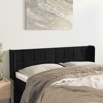 vidaXL Cabecero De Terciopelo Negro 147x16x78/88 Cm Vidaxl