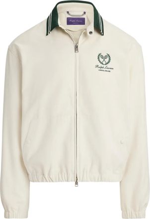 Ralph Lauren Purple Label Bomber denim con logo ricamato - Bianco