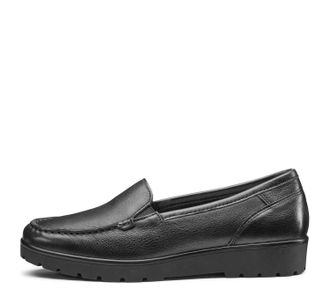 Ara Womens Dewitt Wedge Loafer In Black Leather