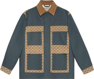 Gucci Cotton Canvas GG Supreme Jacket Dark Grey Beige 742854-XDCEY-1168