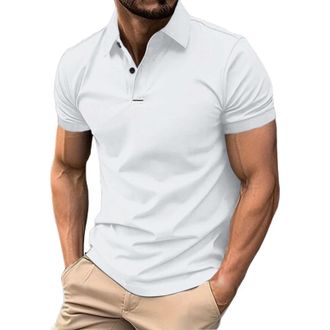 Generic Fccrian Mens Henley T Shirts Short Sleeve Casual Work Golf Tops Work Busines-MenS Breathable Polo Shirts Summer Short Sleeve Mens Work Shirt Wicking Q