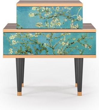 StoryZ Mesita de noche azul 2 cajones L 58 cm