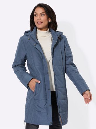 Casual Looks Steppjacke CASUAL LOOKS, Damen, Gr. 36, blau (rauchblau), 100% Polyester, Wattierung:100% Polyester, unifarben, Jacken Steppjacke
