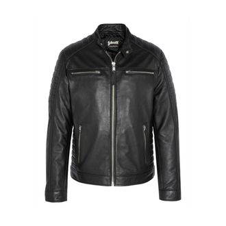 Schott NYC Giacca Biker in Pelle di Vitello Trapuntata - - Jackets - Uomo - Nero - L