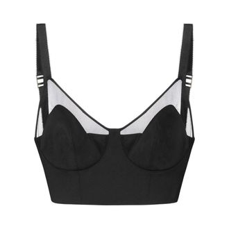 Elisabetta Franchi Cool wool and tulle top - female - Elisabetta Franchi - Sleeveless Tops - Black - S - Tops