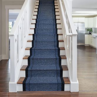 Runrug Blue Inca Stair Carpet Runner | Size: 66 cm x 660 cm