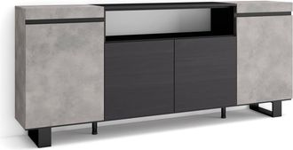 Skraut Home Aparador efecto madera cemento 200x35x87cm con patas