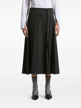 PESERICO pleated midi skirt - women - Wool/Polyester/Elastane/Acetate/Polyester - 42 - Grey