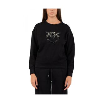 Pinko Dames Sweatshirt in Roze - Dames - Sweatshirts - Zwart - S - Katoen - Hoodies & sweatvesten