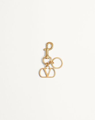 Valentino Garavani Charm Per Borse Con Portachiavi VLogo Signature In Metallo Donna ANTIQUE BRASS UNI