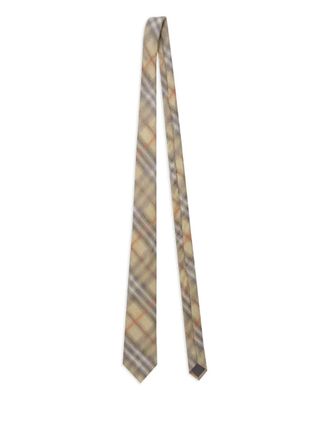 Burberry checked silk tie - Neutrals