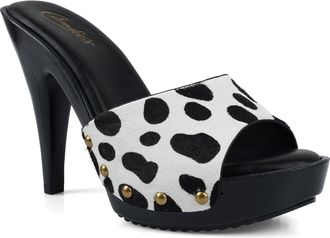 Candie's Love Genuine Calf Hair Platform Sandal in Dalmation at Nordstrom, Size 10