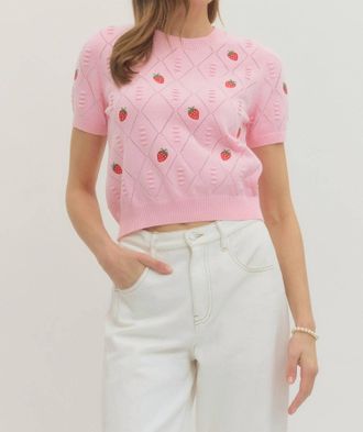 Entro Sweet Berry Bliss Sweater In Pink