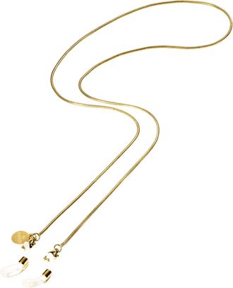 Purelei Sleeky Sunglasses Chain - 65 cm Stainless Steel Chain in Gold, Silver or Rose Gold - Stylish & Practical for Your Summer Look, gold