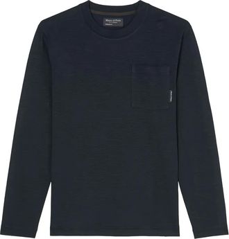 Marc O'Polo long-sleeve chest-pocket T-shirt - men - Organic Cotton - M - Blue