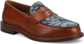 Taft Mens Jack Penny Loafer in Washed Denim Floral at Nordstrom, Size 10.5