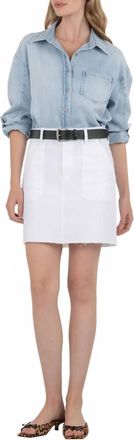 Kut from the Kloth Bristol Denim Skirt In White