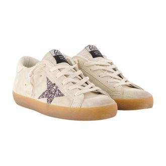 Golden Goose Womens Super Star Sneakers - Golden Goose Deluxe Brand Leather Beige Calfskin Shoes