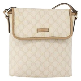 Gucci Pre-owned Cross Body Bags, female, Beige, Size: ONE SIZE Pre-owned Flap messenger