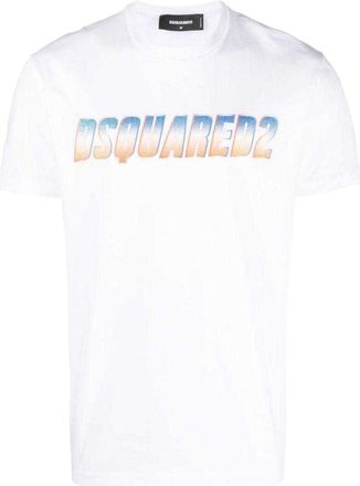 Dsquared2 DSquared2 Unisex Adult Sprankelend Logo Cool Fit T-shirt (Wit)