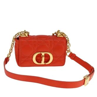 Dior Pre-owned Vintage Mini Schoudertas - Dames - Pre-owned - Oranje - Maat: ONE Size Leer