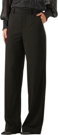 Object Objlisa Wide Pant Tall - Dames - Wijde Broeken - Zwart - S - Polyester - Broeken