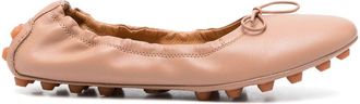 Tod's Tods Womens Bubble Nude Leather Ballerina - Beige - Size EU 37